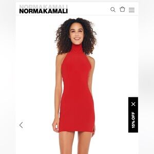 HALTER TURTLE SIDE SLIT MINI DRESS